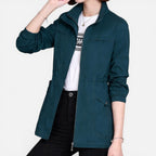 Damen leichte Jacke mit Reißverschluss und verstellbarer Taillenweite