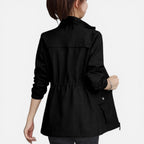 Damen leichte Jacke mit Reißverschluss und verstellbarer Taillenweite