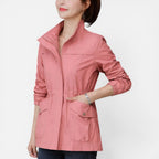 Damen leichte Jacke mit Reißverschluss und verstellbarer Taillenweite