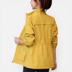 Damen leichte Jacke mit Reißverschluss und verstellbarer Taillenweite