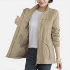 Damen leichte Jacke mit Reißverschluss und verstellbarer Taillenweite