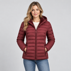 Damen Leichte Steppjacke mit Kapuze – Gesteppte Übergangsjacke mit Seitentaschen, Herbst Winter