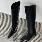 Damen spitz zulaufende kniehohe Stiefel mit bequemer Passform