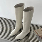 Damen spitz zulaufende kniehohe Stiefel mit bequemer Passform