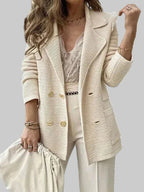 Damen strukturierter Blazer mit tailliertem Schnitt