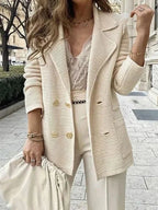 Damen strukturierter Blazer mit tailliertem Schnitt