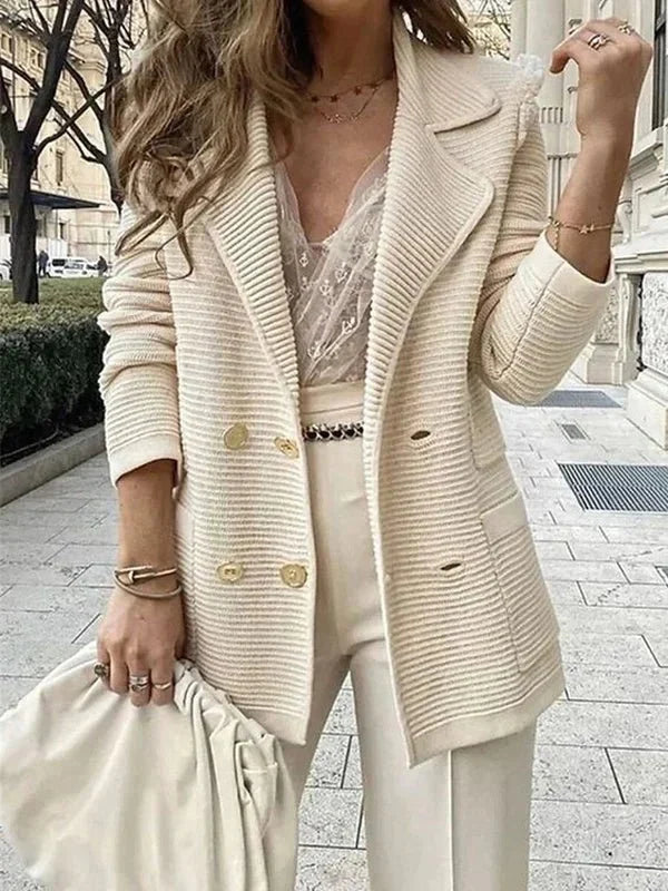 Damen strukturierter Blazer mit tailliertem Schnitt