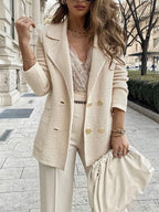 Damen strukturierter Blazer mit tailliertem Schnitt