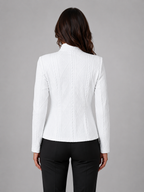 Damen Taillierter Blazer mit Stehkragen – Strukturierter Blazer in Weboptik, Herbst