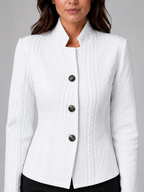 Damen Taillierter Blazer mit Stehkragen – Strukturierter Blazer in Weboptik, Herbst
