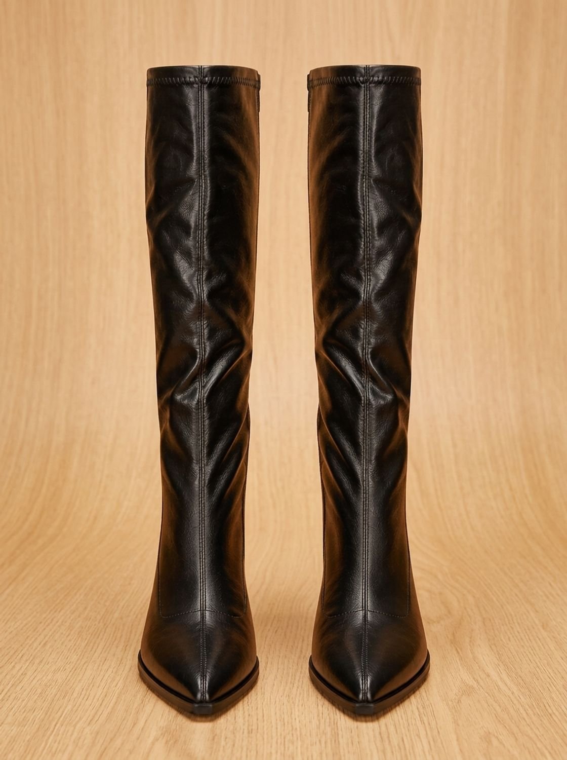 Damen Kniehohe Stiefel mit spitzer Zehenpartie – Elegante Stiefel mit Blockabsatz, Herbst Winter