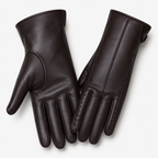Damen Klassische Lederhandschuhe aus Echtleder – Gefütterte Winterhandschuhe, Herbst Winter
