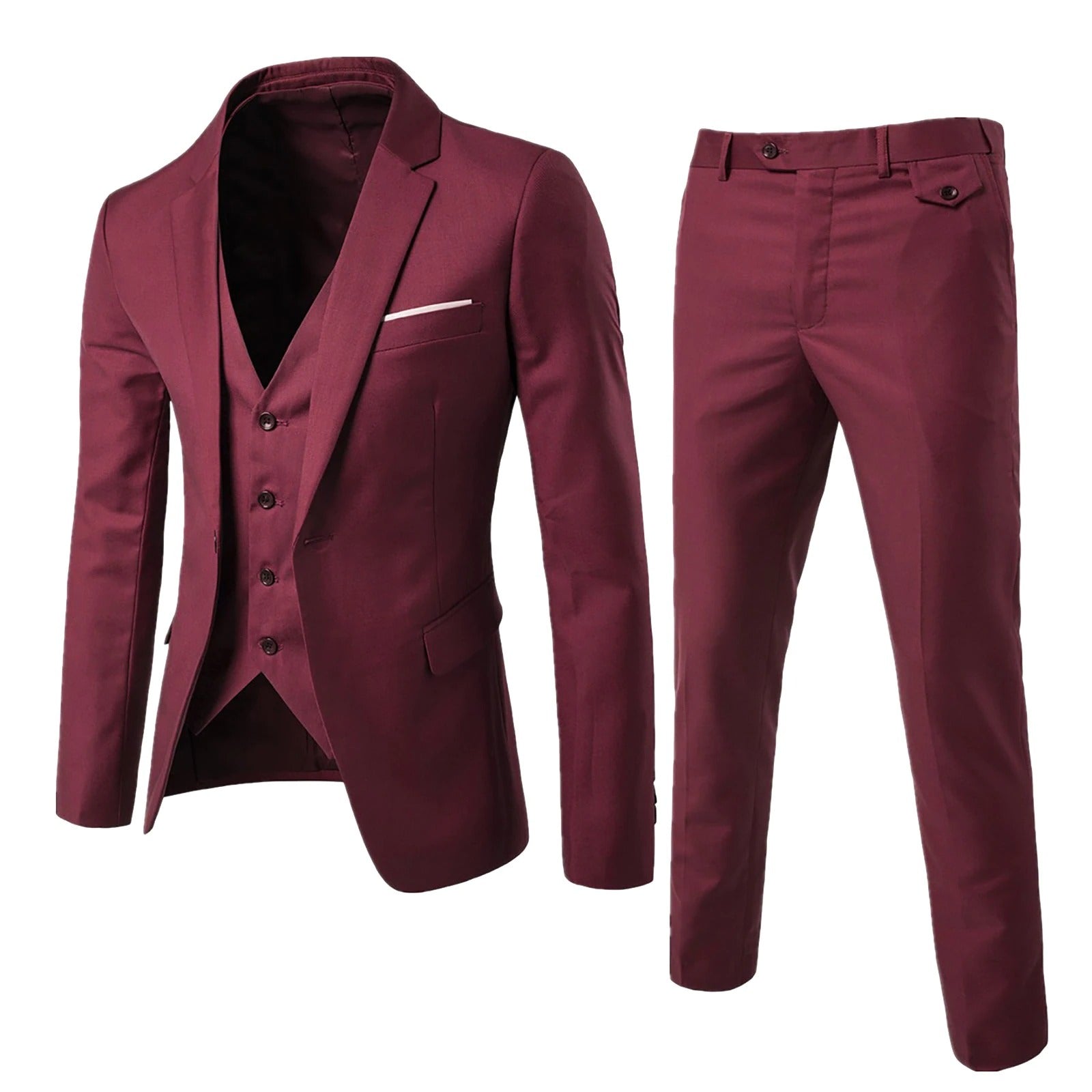 Dreiteiliger Business-Herrenanzug im Slim Fit