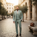 Eleganter dreiteiliger Herrenanzug mit fallendem Revers