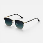 Sonnenbrille Halbrand Metallgestell Getönte Gläser Runde Form