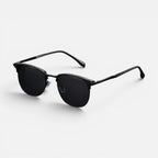 Sonnenbrille Halbrand Metallgestell Getönte Gläser Runde Form