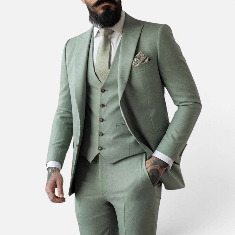 Dreiteiliger Anzug Slim Fit Langarm Reverskragen
