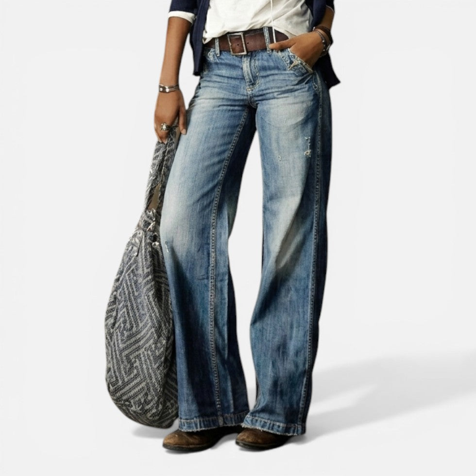 Damejeans med vide ben