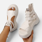 Orthopädische Sandalen Plateau Offene Zehen Knöchelriemen