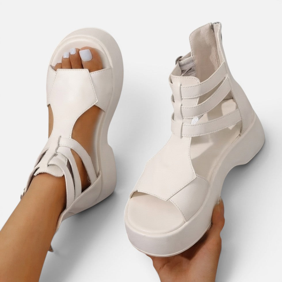 Orthopädische Sandalen Plateau Offene Zehen Knöchelriemen