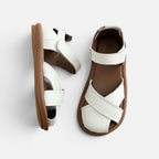 Orthopedic Sandalen Kreuzriemen Klettverschluss Kunstleder
