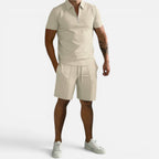 Freizeit Set Poloshirt Shorts Kurzarm Reißverschlusskragen