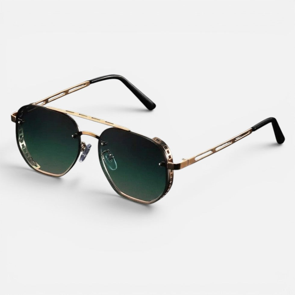 Sonnenbrille Metall Gestell Pilotenform Verlaufsgläser