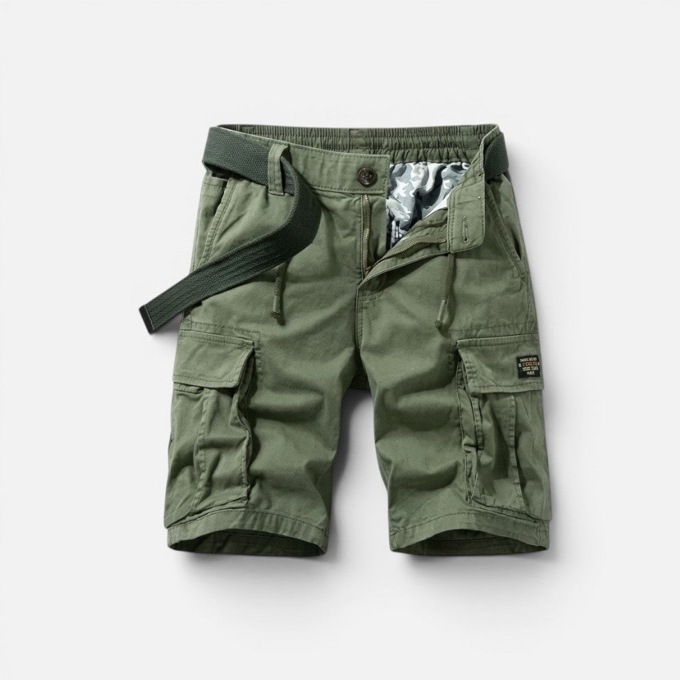 Cargo-shorts til mænd med lommer og elastisk linning