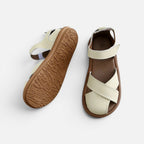 Orthopedic Sandalen Kreuzriemen Klettverschluss Kunstleder