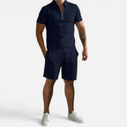 Freizeit Set Poloshirt Shorts Kurzarm Reißverschlusskragen