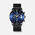 Herren Armbanduhr aus Edelstahl mit Quarzwerk und Datum