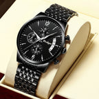 Herren Armbanduhr aus Edelstahl mit Quarzwerk und Datum