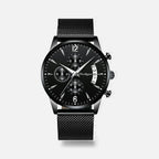 Herren Armbanduhr aus Edelstahl mit Quarzwerk und Datum