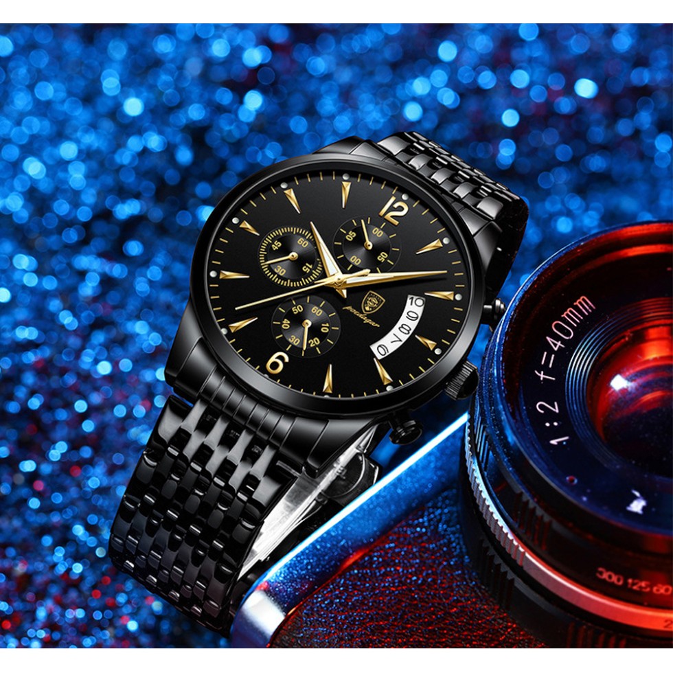 Herren Armbanduhr aus Edelstahl mit Quarzwerk und Datum