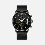 Herren Armbanduhr aus Edelstahl mit Quarzwerk und Datum