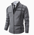 Herren-Cardigan aus Strick mit Stehkragen und Reißverschluss