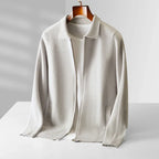 Herren-Cardigan mit Reißverschluss und Hemdkragen