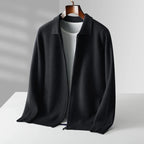 Herren-Cardigan mit Reißverschluss und Hemdkragen
