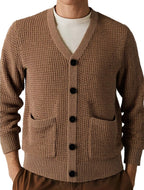 Herren-Cardigan mit V-Ausschnitt und Waffelstrick