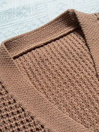 Herren-Cardigan mit V-Ausschnitt und Waffelstrick