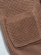 Herren-Cardigan mit V-Ausschnitt und Waffelstrick