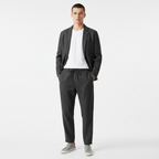 Herren-Zweiteiler aus Leinen mit Blazer mit Reverskragen und Hose mit Kordelzug