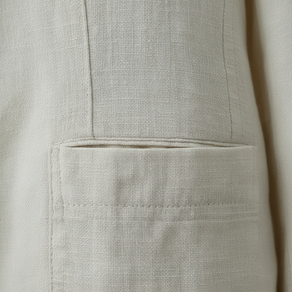 Herren-Zweiteiler aus Leinen mit Blazer mit Reverskragen und Hose mit Kordelzug