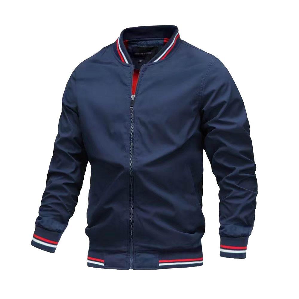 Herren Bomberjacke mit Reißverschluss und Stehkragen