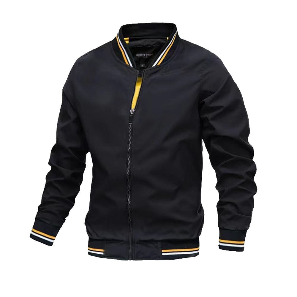 Herren Bomberjacke mit Reißverschluss und Stehkragen