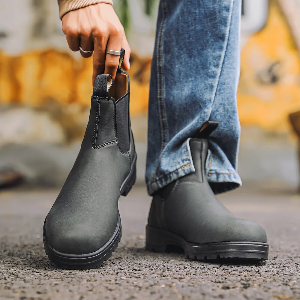 Herren Chelsea-Stiefel mit elastischen Seiteneinsätzen und Blockabsatz