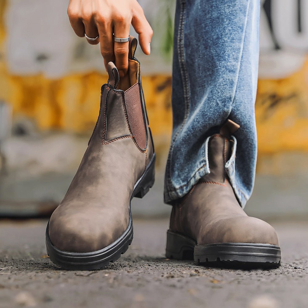 Herren Chelsea-Stiefel mit elastischen Seiteneinsätzen und Blockabsatz