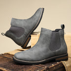 Herren Chelsea-Stiefeletten aus Kunstleder mit elastischem Einstieg und Blockabsatz