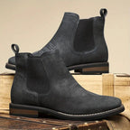 Herren Chelsea-Stiefeletten aus Kunstleder mit elastischem Einstieg und Blockabsatz