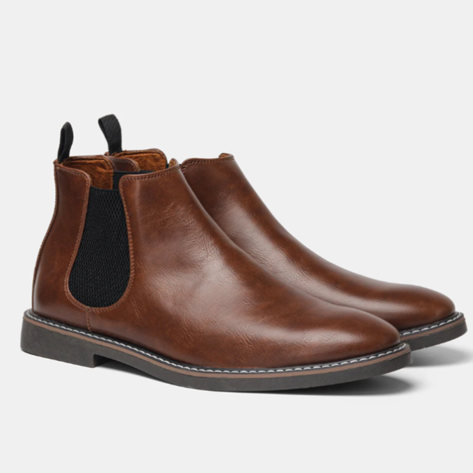 Herren Chelsea Boots mit elastischen Seiteneinsätzen und flacher Sohle
